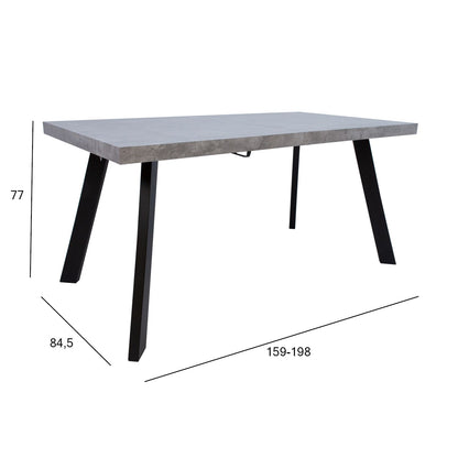 Table BRIGIT 159/198x84.5xH77cm concrete