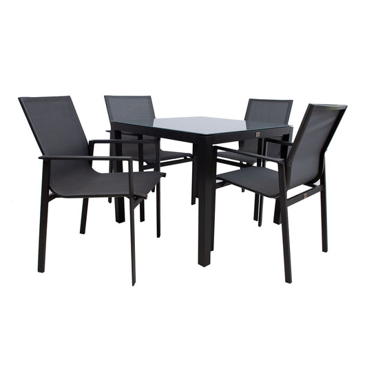 Garden furniture set AMALFI table and 4 chairs, gray