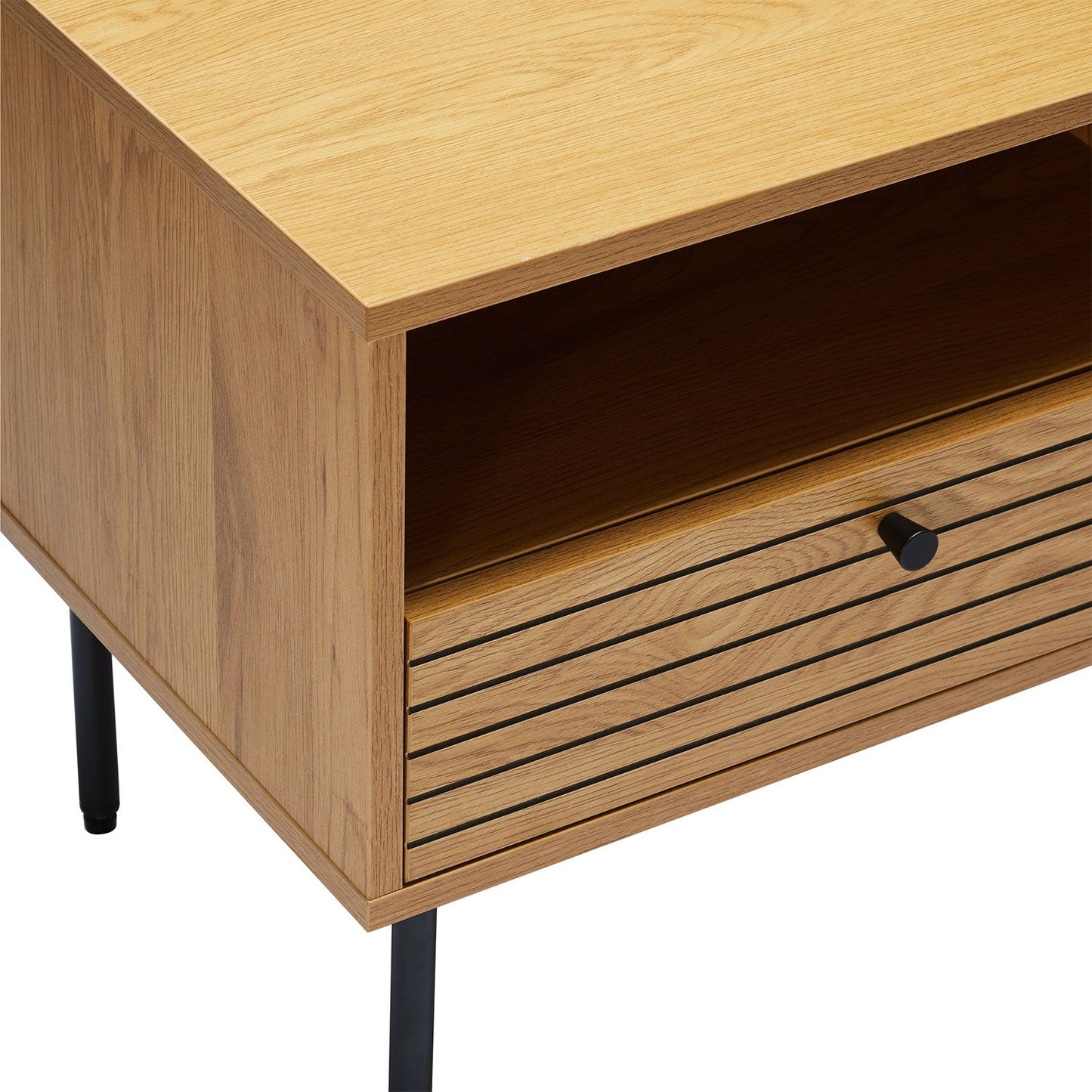 Nightstand LINE 50x40xH50cm, melamine with oak pattern.