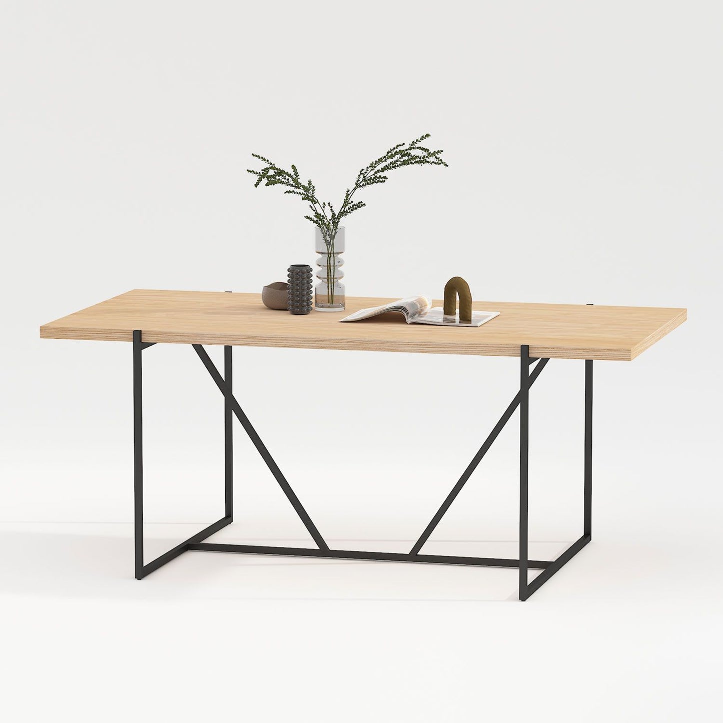 Table CINDY 160x90xH75cm, melamine oak