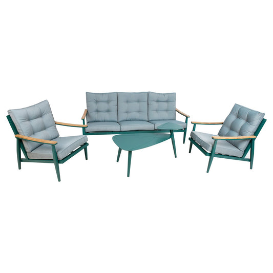 Garden furniture set CAVINE table, sofa and 2 armchairs / Green 