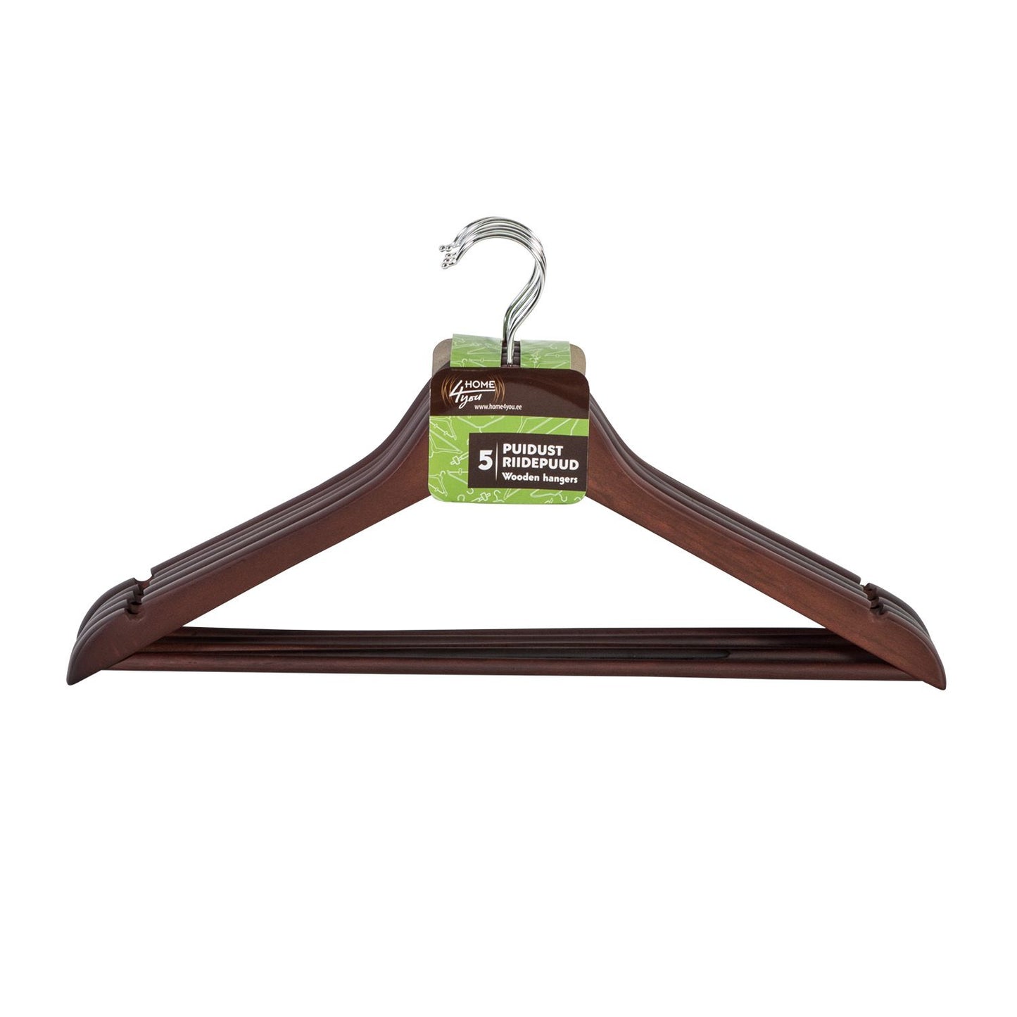 Clothes hanger 5 pieces/set, wood, brown