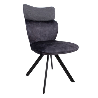 Chair EDDY, dark gray velvet 