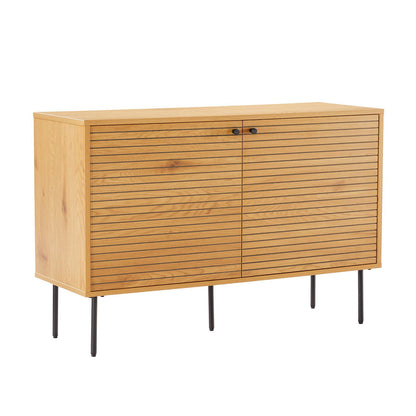 Chest of drawers LINE 110x40xH74cm, melamine with oak pattern