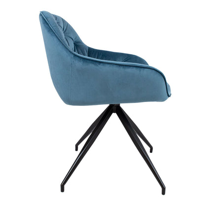 Chair BRIT, blue velvet 