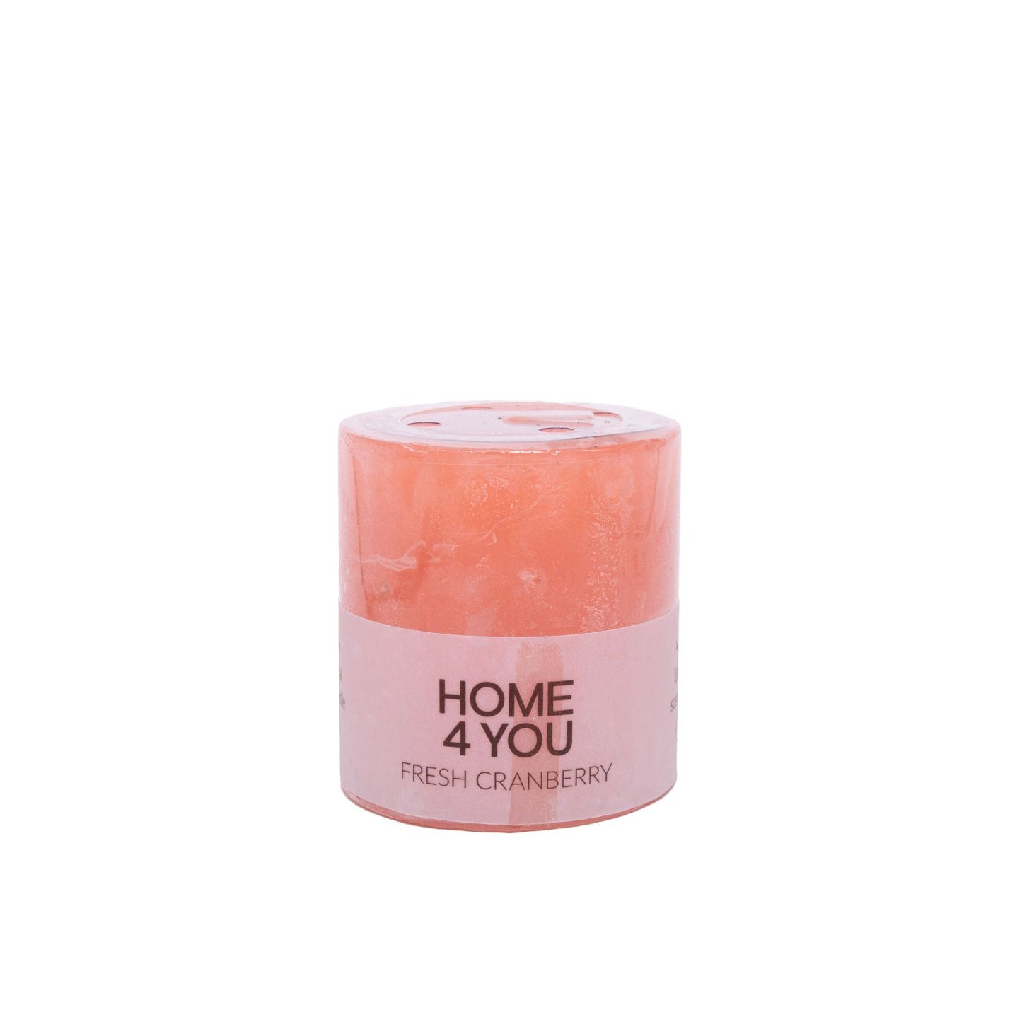 Candle FRESH CRANBERRY, D6.8xH7.2cm, light pink (cranberry scent) 