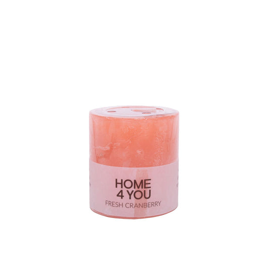 Candle FRESH CRANBERRY, D6.8xH7.2cm, light pink (cranberry scent) 