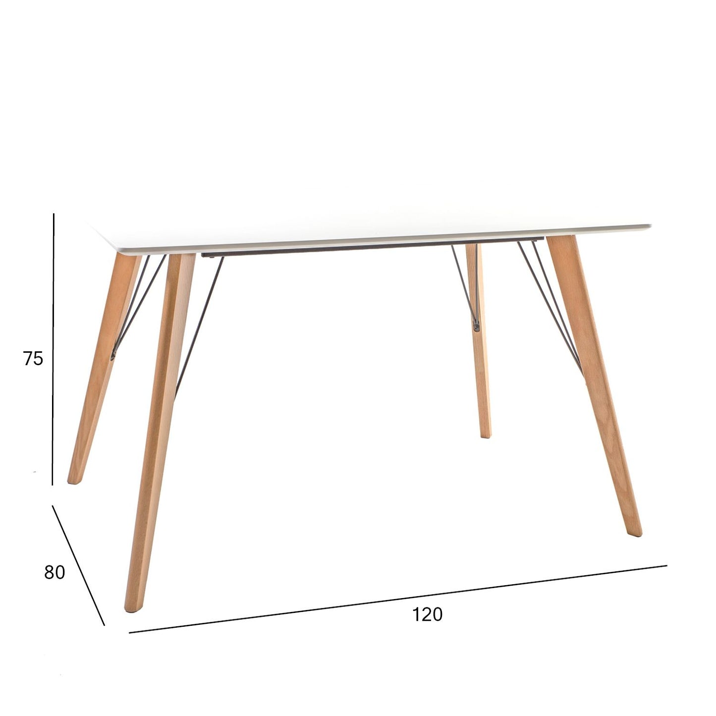 Galds HELENA WHITE 120x80xH75cm, balts