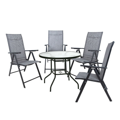 Garden furniture set DUBLIN table and 4 chairs, gray