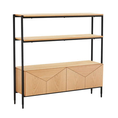 Shelf NATE 125.5x32xH117cm, oak