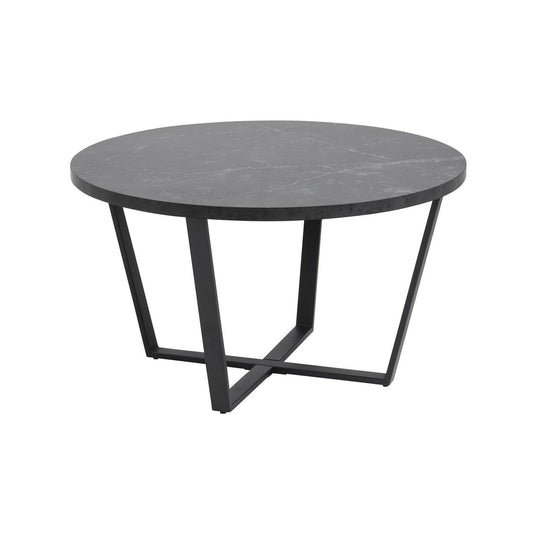 Coffee table AMBLE D77xH44cm, black marble