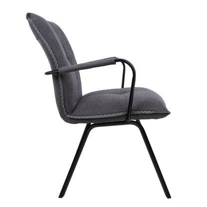 Chair EDDY with armrests, gray 