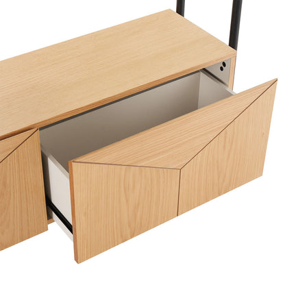 Shelf NATE 125.5x32xH117cm, oak