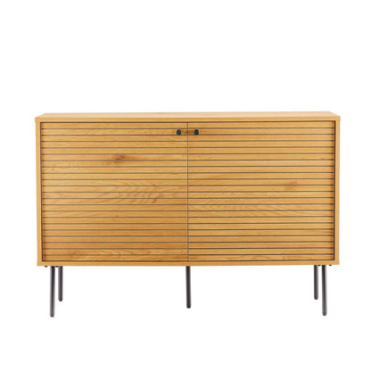 Chest of drawers LINE 110x40xH74cm, melamine with oak pattern