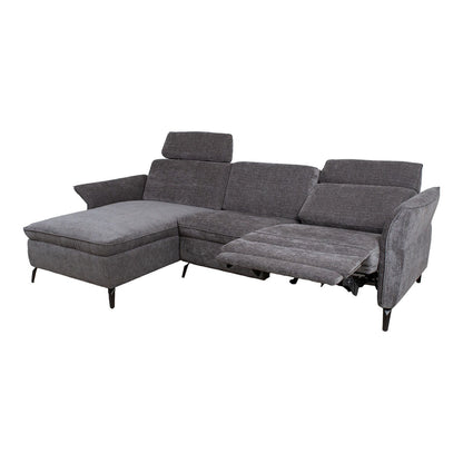 Corner sofa DAYTON KS, electric chair, dark gray