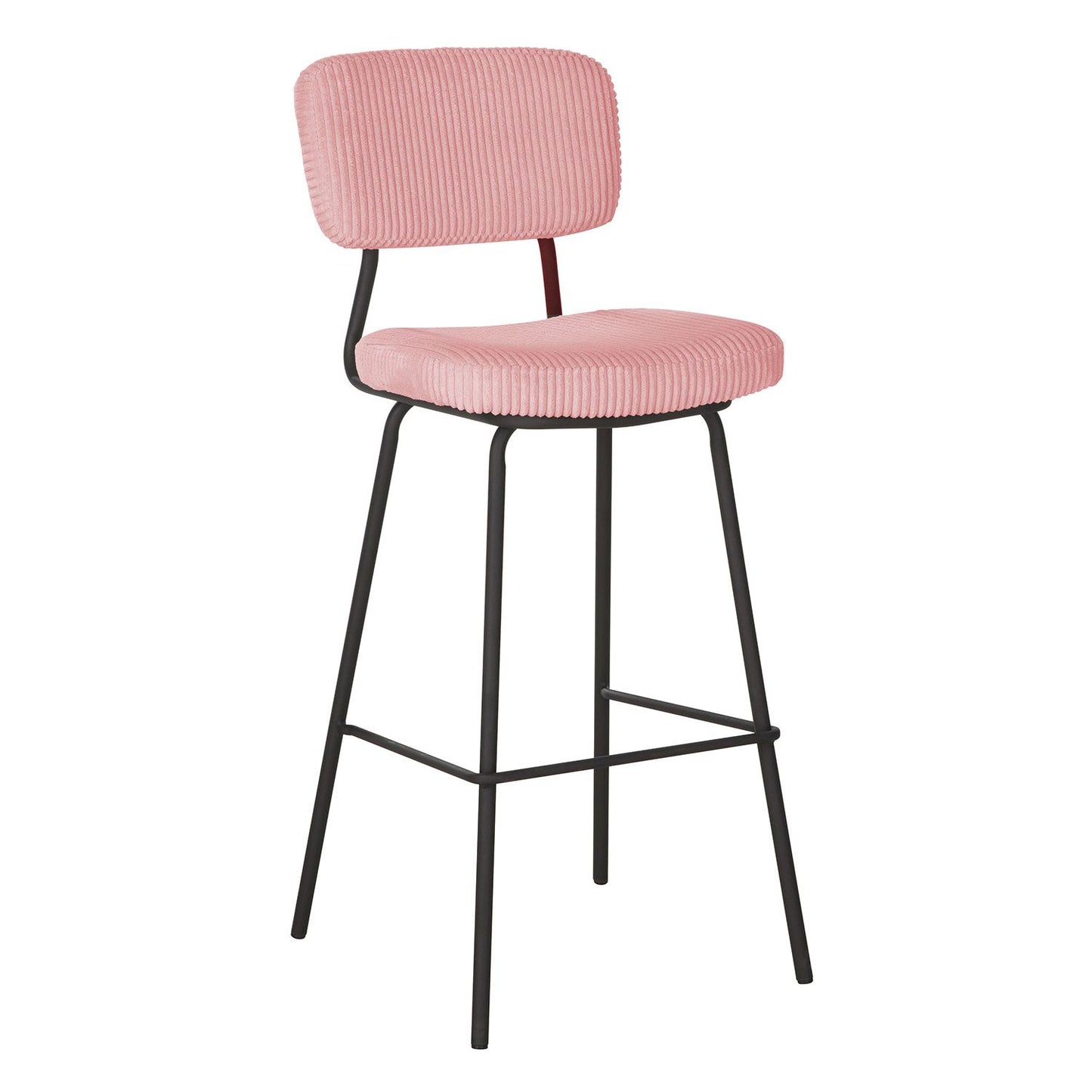 Bar chair KEIU 46x49xH107cm, vintage pink velvet 