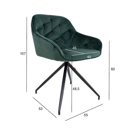 Chair BRIT, dark green velvet 