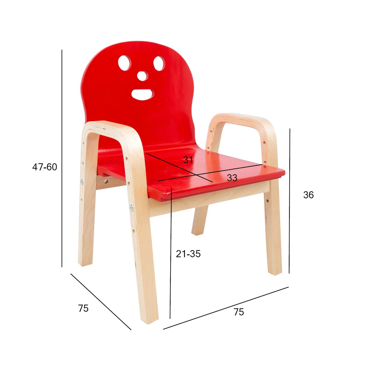 Children's chair HAPPY red 