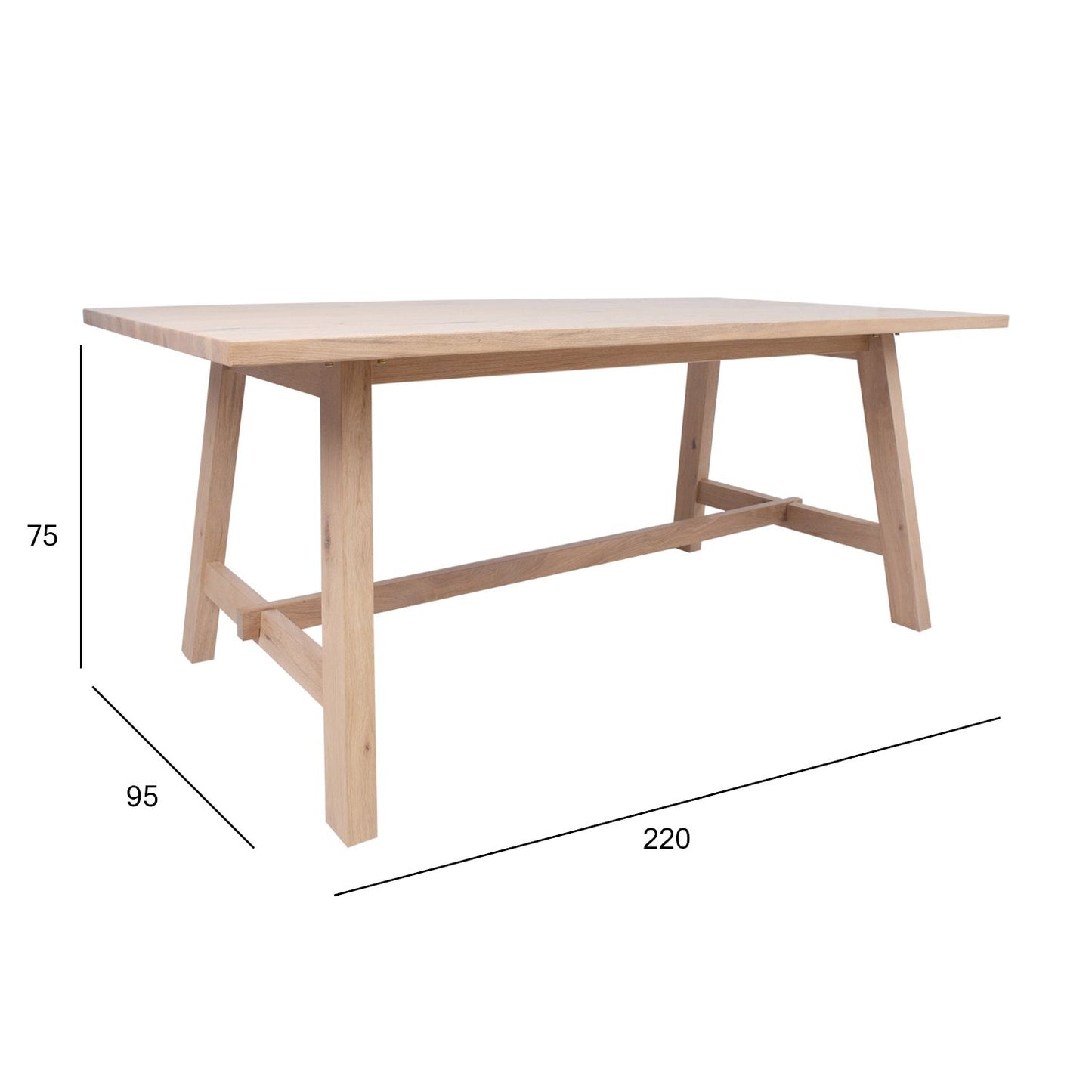 Table BERGEN 220x95xH75cm, natural oak veneer