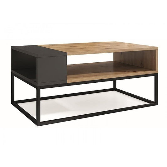 Coffee table AFRA OAK CRAFTSMAN + ANTHRACITE / BLACK 100X60