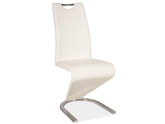 Chair H090 CHROME / WHITE ECO-LEATHER