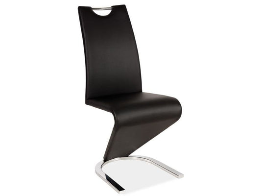 Chair H090 CHROME / BLACK ECO-LEATHER