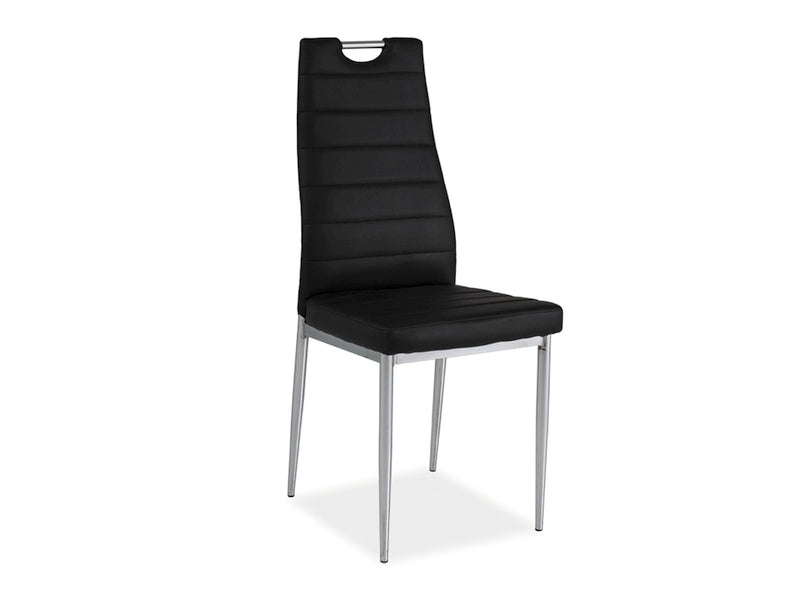 Chair H260 CHROME/BLACK ECO-LEATHER