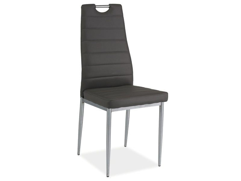 Chair H260 CHROME/GRAY ECO-LEATHER