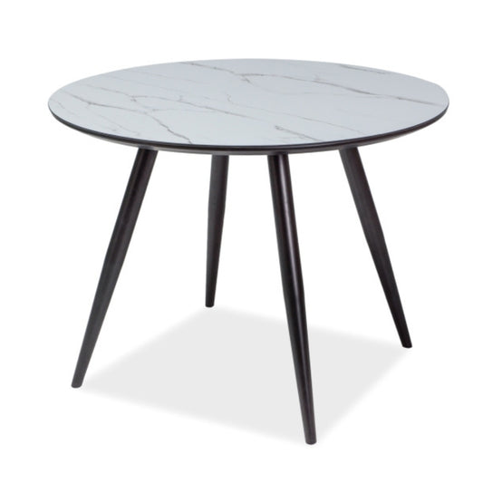 Table IDEAL MARBLE EFFECT TABLE/BLACK FRAME 100X100 Ø100