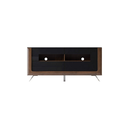 KASAI - TV skapis ar 2 izvelkamajiem atvilknēm - Walnut Columbia / Black Gloss - Easy Home