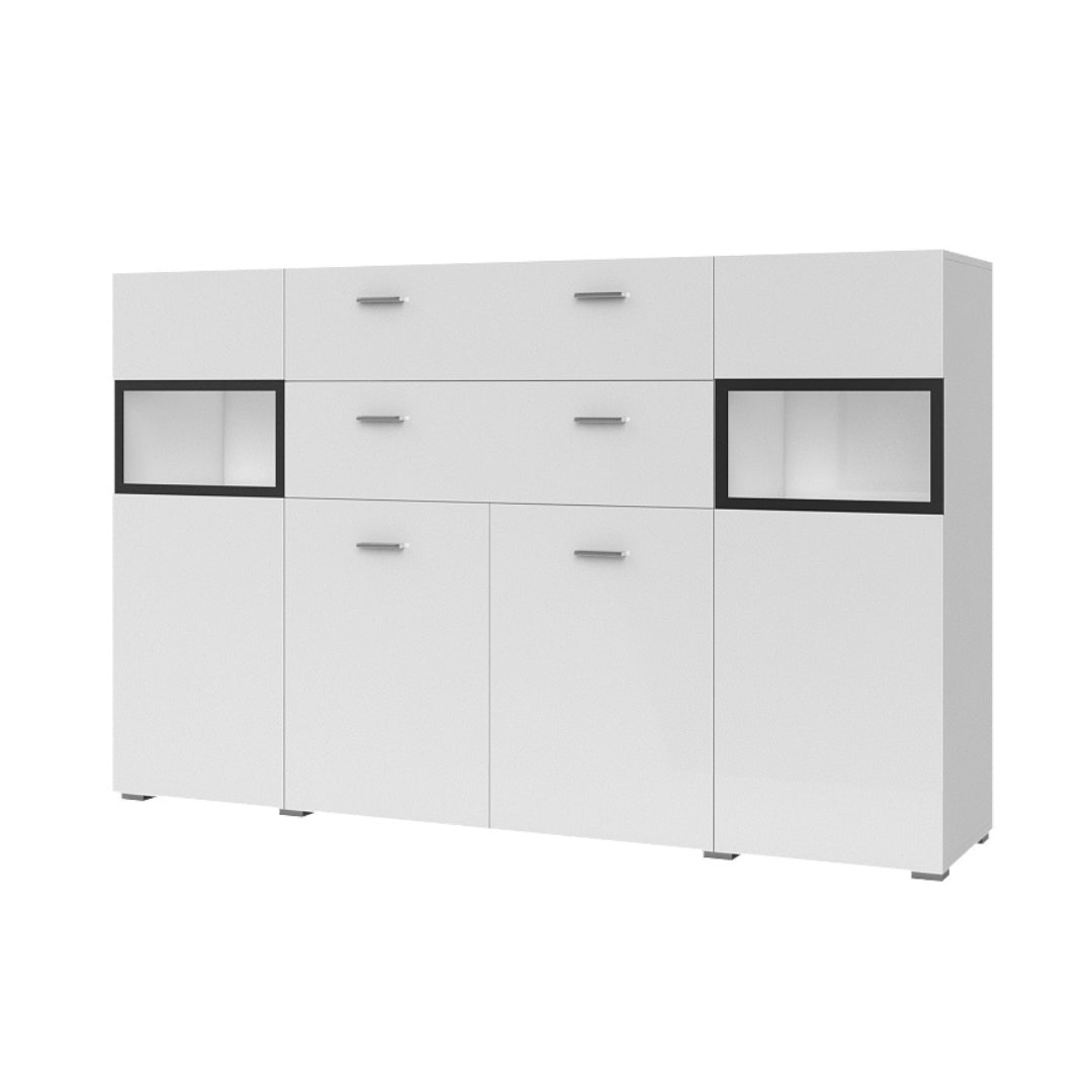 SARAH MIX - Dresser with 4 doors and 2 boxes / White