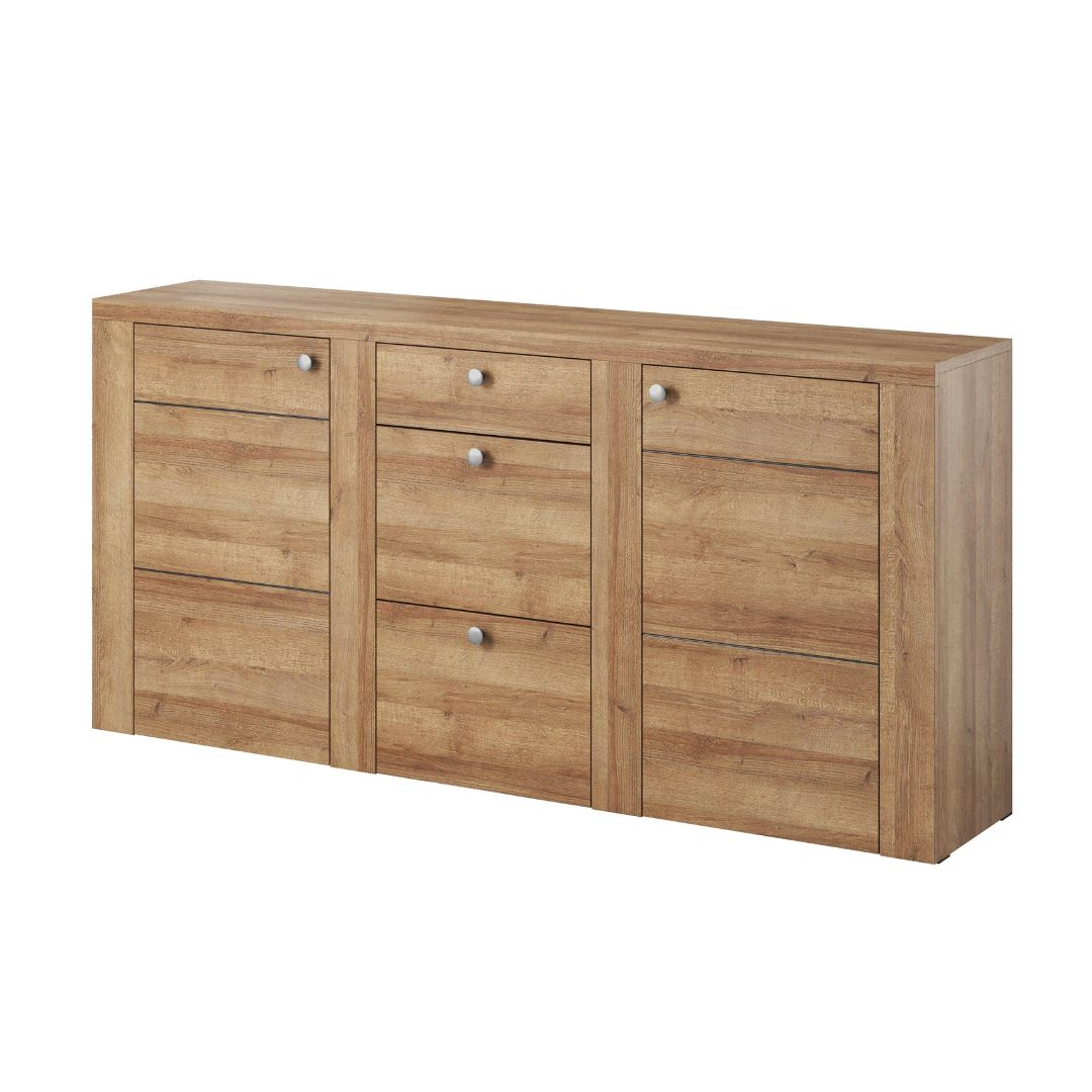 LARONA - Chest of drawers with 2 doors and 3 boxes / Riviera light oak