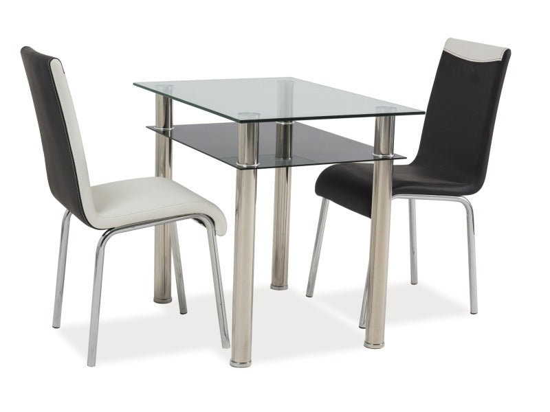 Table MADRAS TRANSPARENT/CHROME 90x60X75