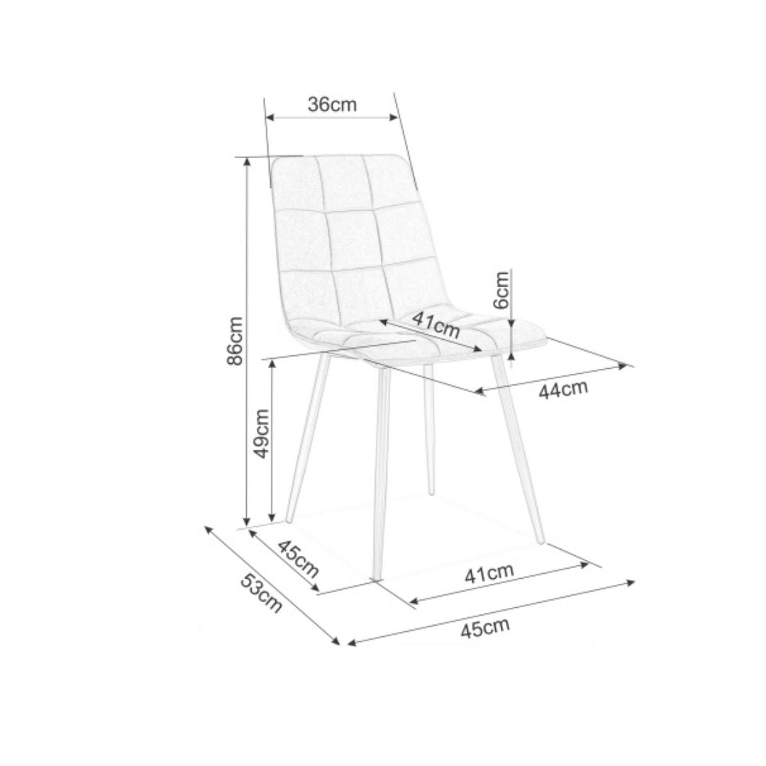 Chair MILA MATT VELVET 85 BLACK FRAME / GRAY 