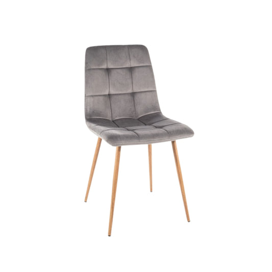 Chair MILA D VELVET OAK FRAME/ GRAY BLUVEL 14 