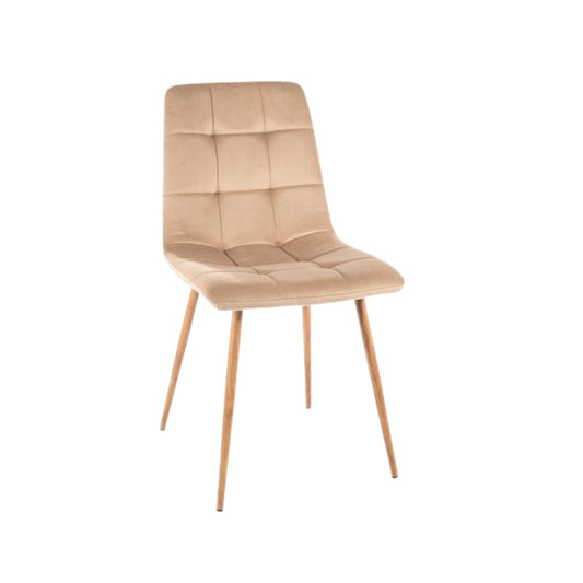 Chair MILA D VELVET OAKWOOD FRAME/ BEIGE BLUVEL 28