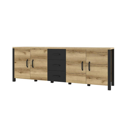 Olin - Dresser: 4 Doors, 3 Drawers, Natural Oak