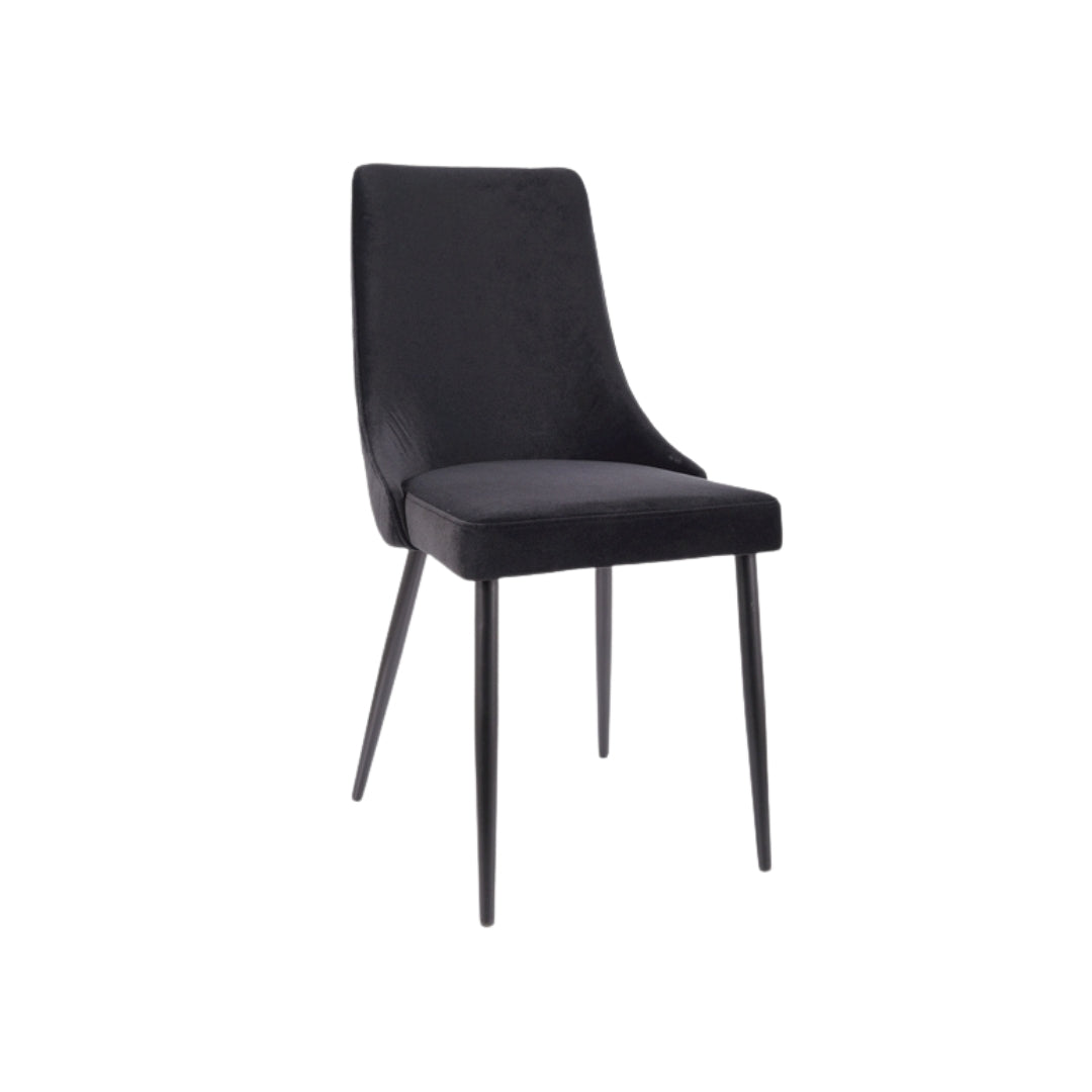 Chair PIANO B MATTE VELVET 99 BLACK FRAME / BLACK