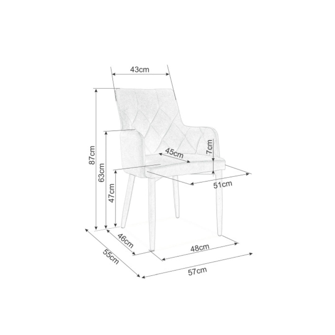 Chair RICARDO VELVET GRAY BLUVEL14