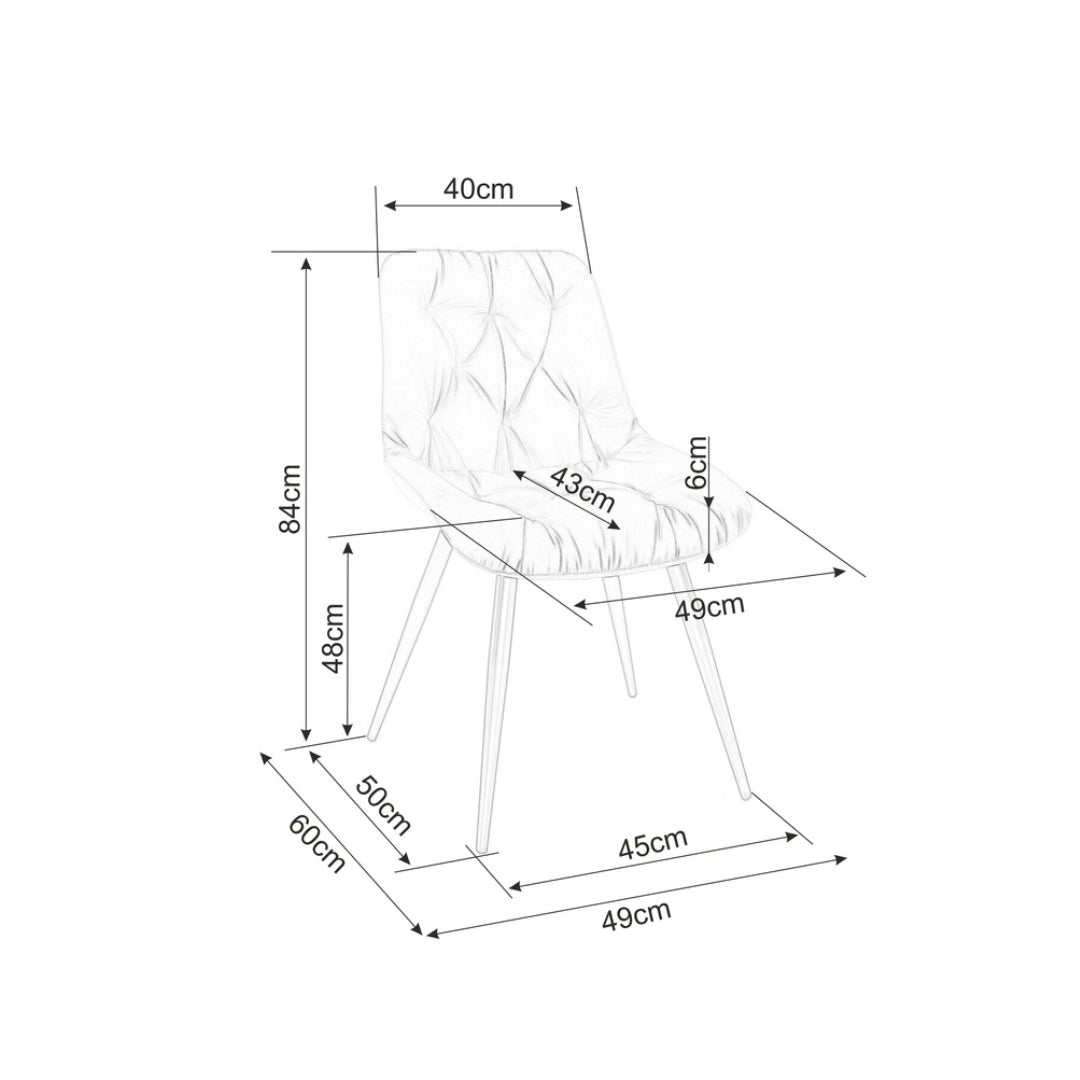 Chair PRAGUE VELVET BLACK FRAME/J. GRAY BLUEWELL 03