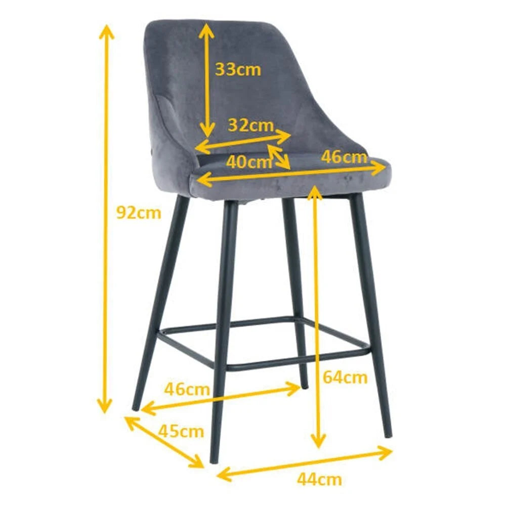 Bar stool Deka, Black Velvet 