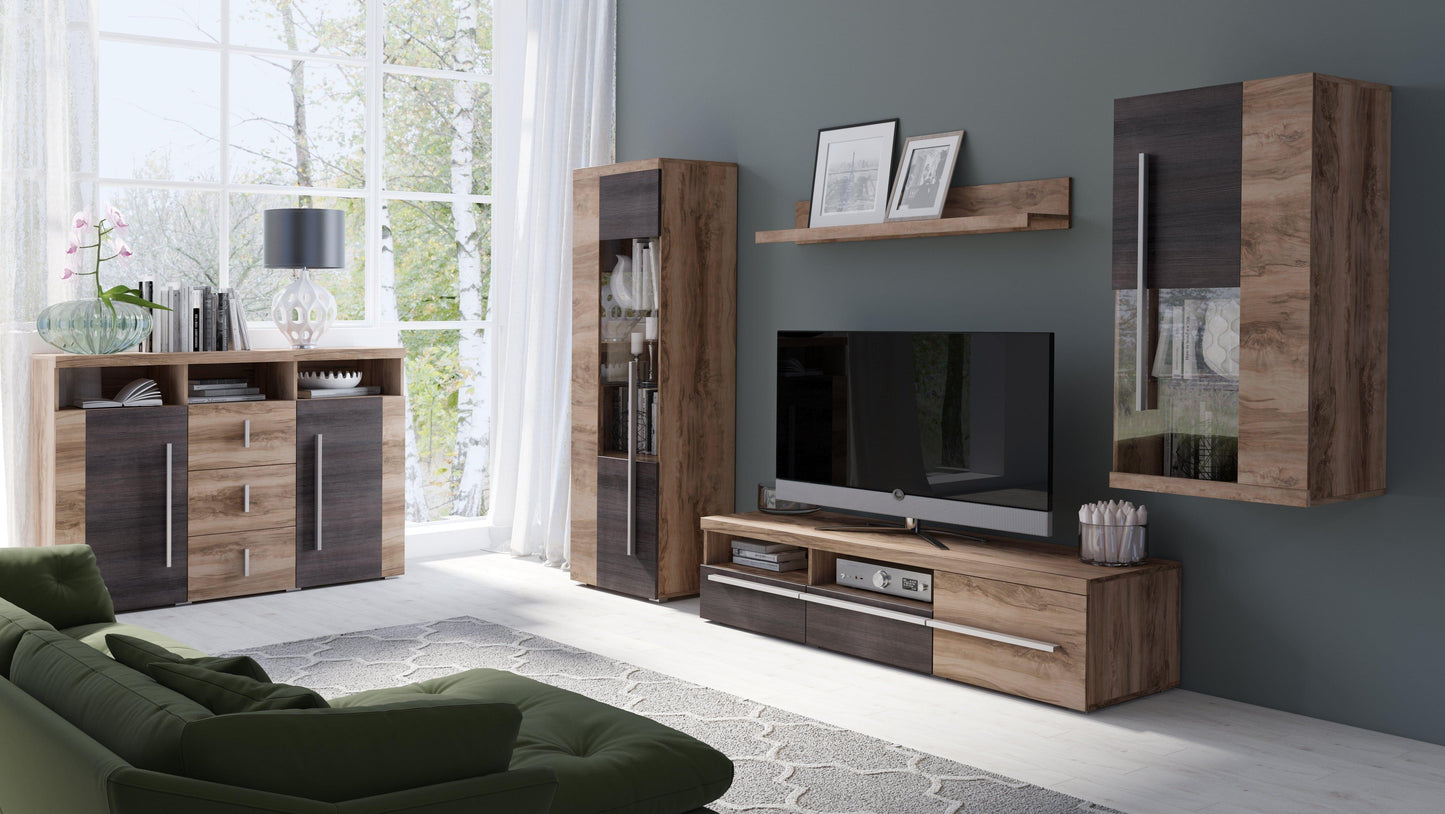 ROGER - Mazā TV lāde, plaukts / Satīna nussbaum / Touchwood - Easy Home