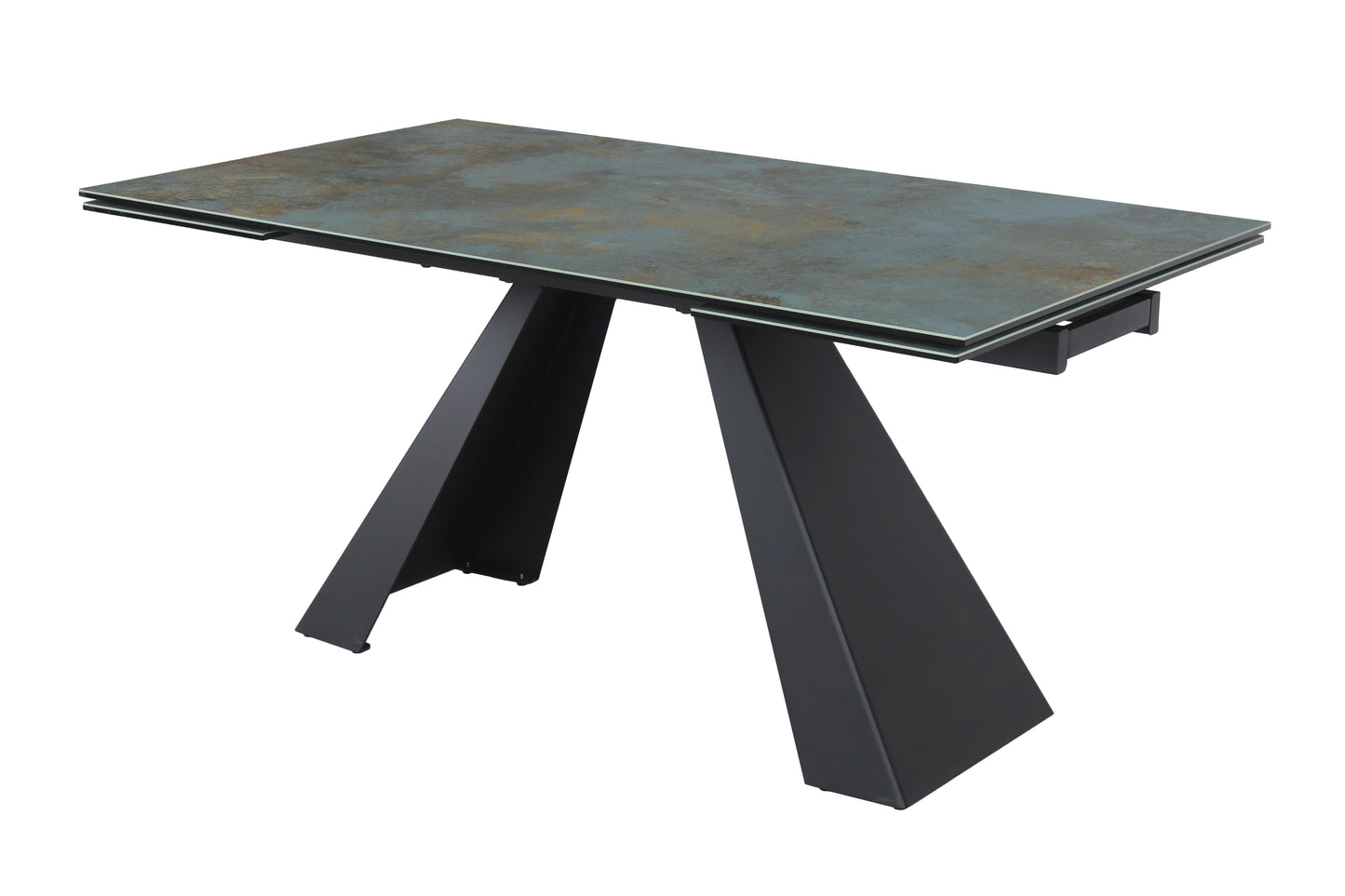 Table SALVADORE OSSIDO VERDE CERAMIC TURQUOISE / BLACK MATTE (160-240)X90