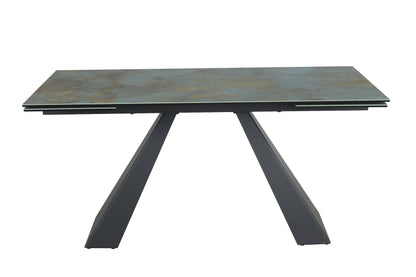 Table SALVADORE OSSIDO VERDE CERAMIC TURQUOISE / BLACK MATTE (160-240)X90