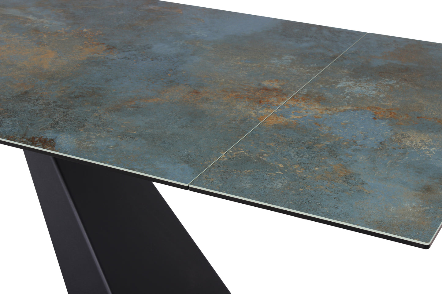 Table SALVADORE OSSIDO VERDE CERAMIC TURQUOISE / BLACK MATTE (160-240)X90