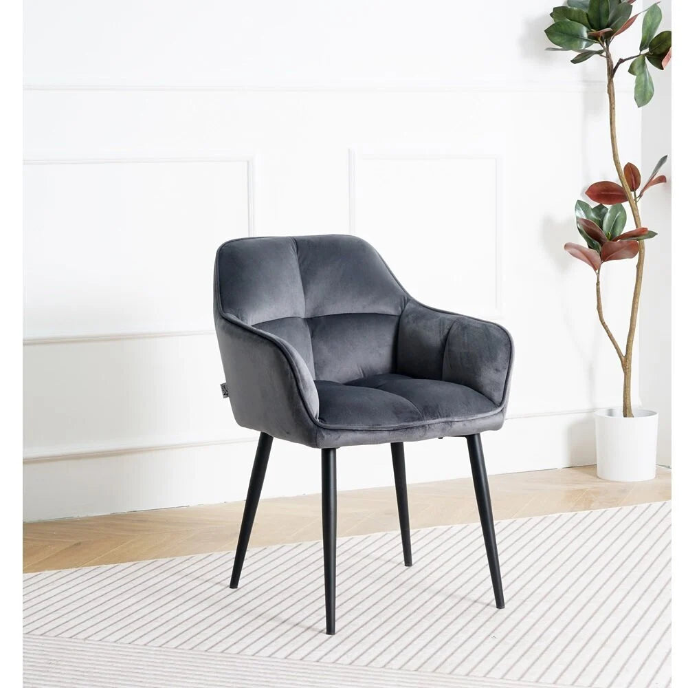 Chair Sola, Gray Velvet 