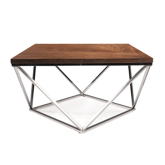 Coffee table SILVER A WALNUT/SILVER 80X80