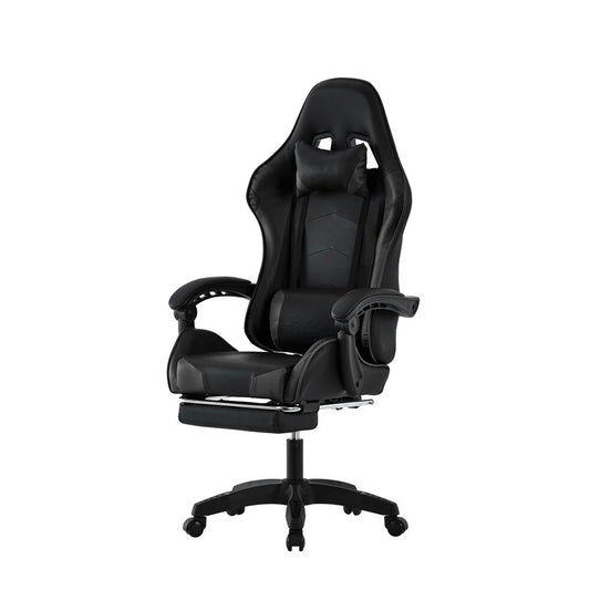 Gaming chair Draco, black with footrest 