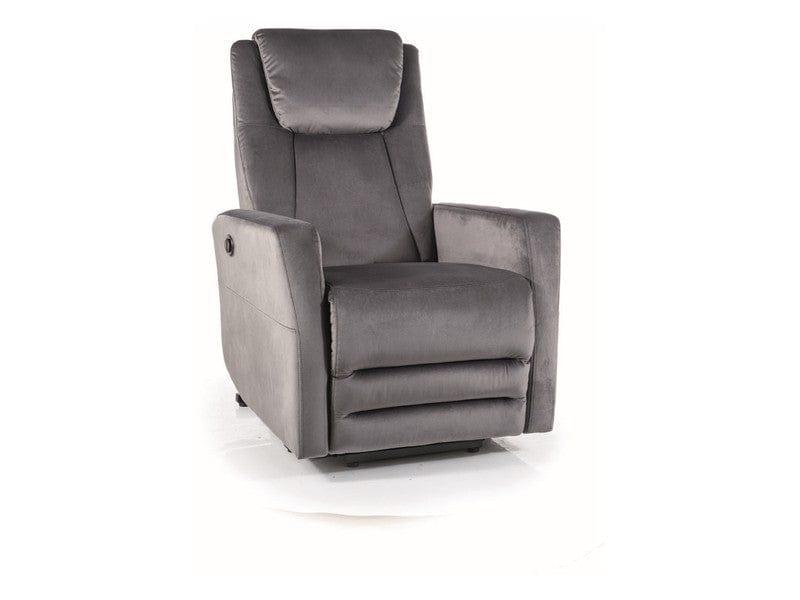 Atpūtas krēsls ADONIS RECLINER VELVETS PELĒKAIS BLUVELS 14 - Easy Home