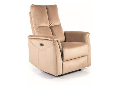 Atpūtas krēsls NEPTUN M RECLINER (MASĀŽAS FUNKCIJA) VELVETS BĒŠS BLUVEL 28 - Easy Home